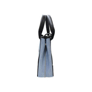 Balenciaga Cabas Leather Pouch Blue Black XS Denim Handbag Shoulder Bag